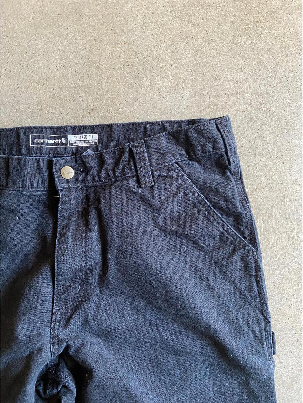 Carhartt Ash Black Faded Canvas Work Pants Sz 36x32 - Picture 2 of 5